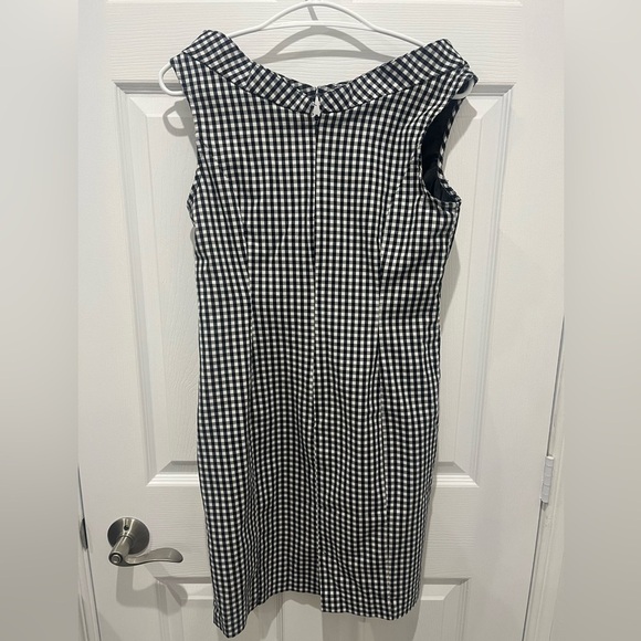 Black White Gingham Plaid Mini Dress Medium Y2K‎ Cottagecore Coquette Girl - Picture 4 of 6